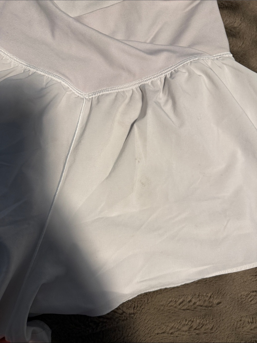 aerie White High-Waist Flared Skort-Style Shorts - Picture 3 of 4